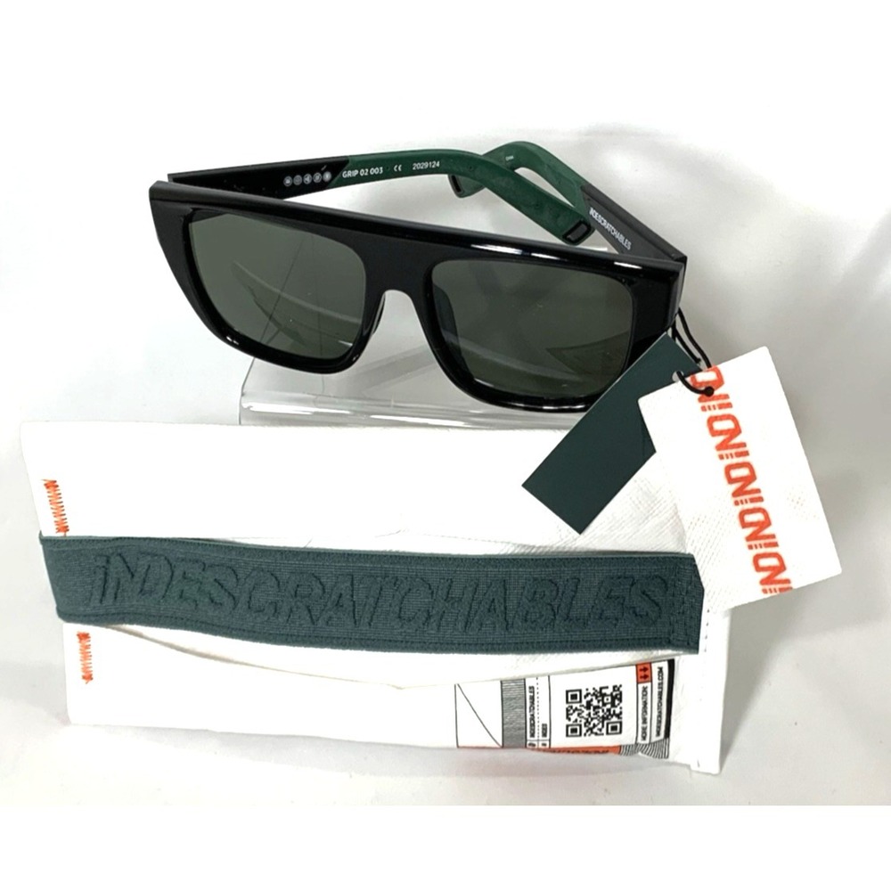 Indescratchables Sunglasses Unisex Black Square "Grip 02"‎ NEW